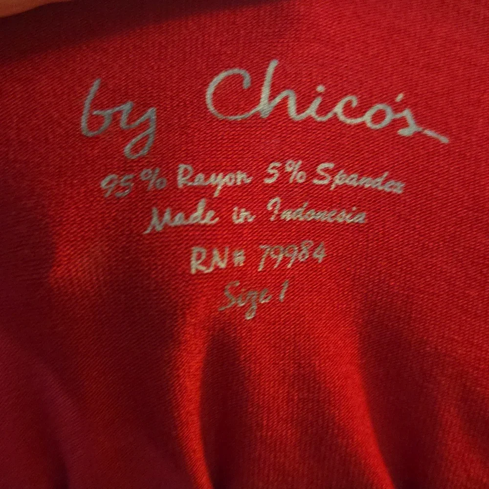 Chicos Red Cowl Neck Top Medium